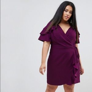ASOS Curve ruffle wrap dress